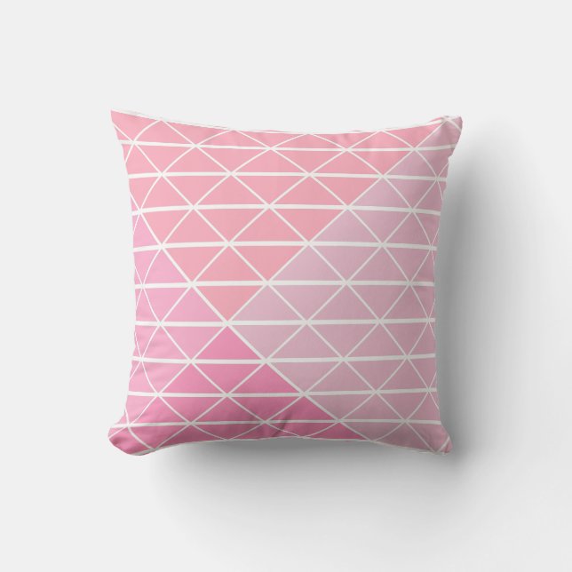 Coussin Motif géométrique mignon des triangles en rose (Recto)