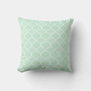Coussin Motif géométrique Mint Green Quatrefoil