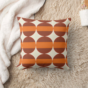 Coussin Motif géométrique moderne de la rouille orange du 