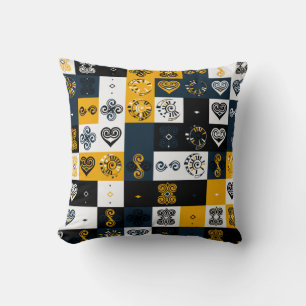 Coussin Motif géométrique moderne tendance jaune