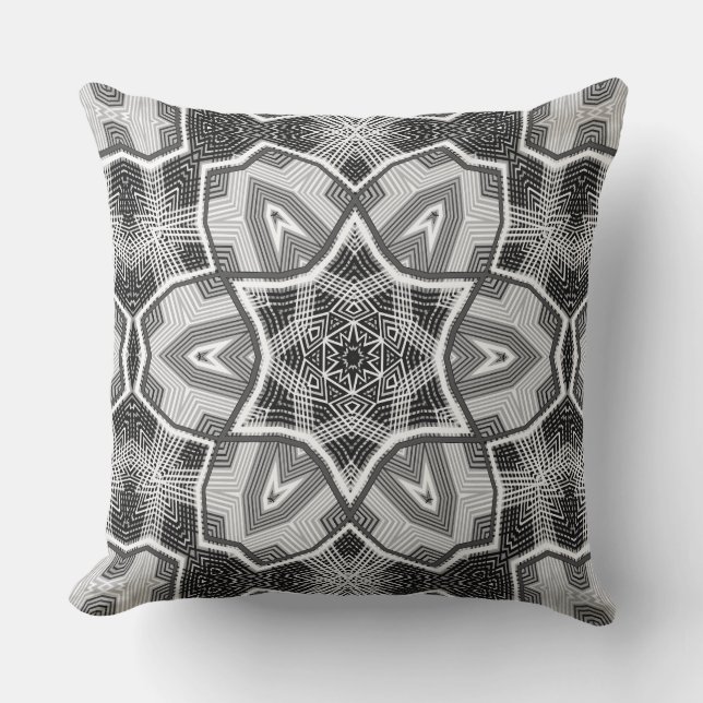 Coussin Motif géométrique noir blanc (Recto)