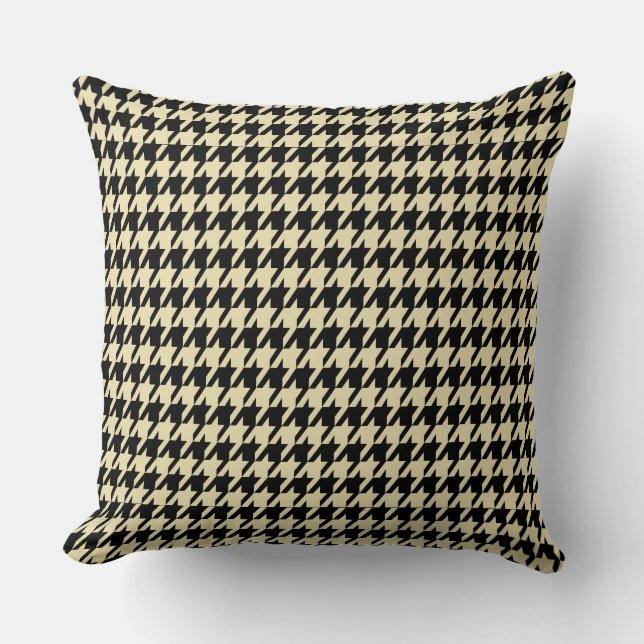 Coussin Motif géométrique noir et crème (Recto)