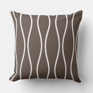 Coussin Motif géométrique ondulé abstrait sur beige