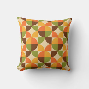Coussin Motif géométrique rétro automne mi-mod