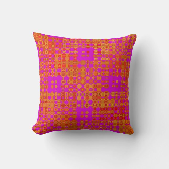 Coussin Motif géométrique rose orange moderne (Recto)