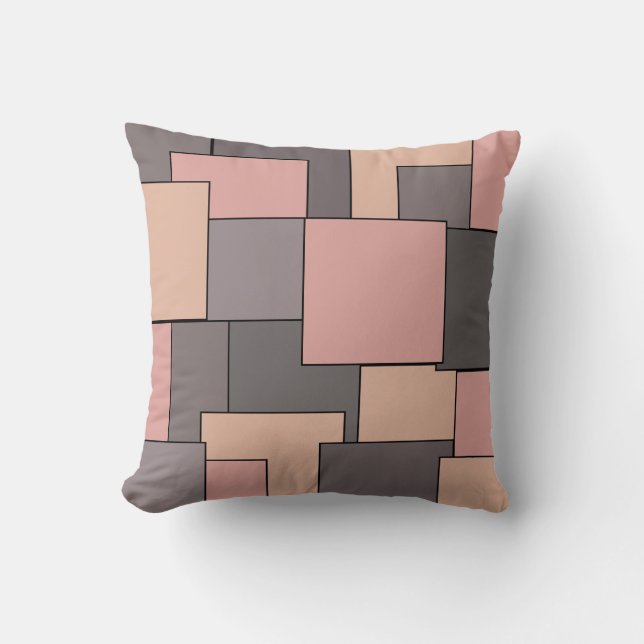 Coussin Motif géométrique rose violet (Recto)