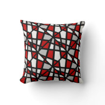 Motif géométrique rouge gris noir blanc