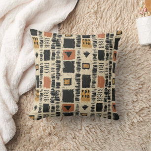 Coussin Motif géométrique rustique en boue de coton (3)