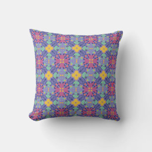 Coussin Motif géométrique sans couture avec un rose vibran