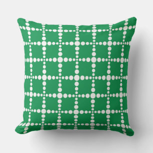 Coussin Motif géométrique vert : grille rétro moderne 
