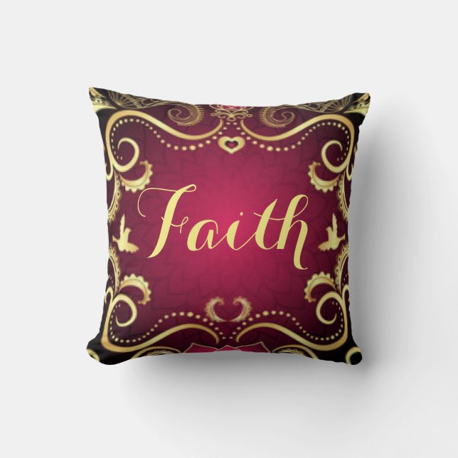 Coussin Motif Gold Faith de Bourgogne Conception d'impress (Recto)