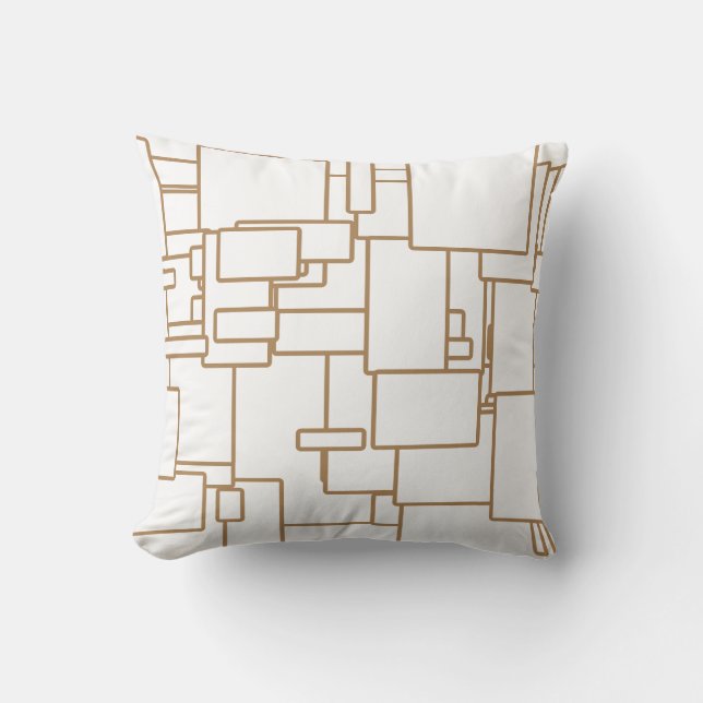 Coussin Motif Gold moderne du milieu du siècle (Recto)