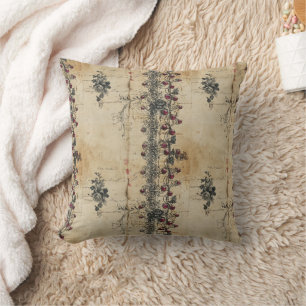 Coussin Motif gothique en dentelle rubis victorien (2)