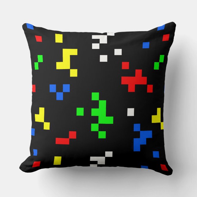 Coussin Motif graphique de jeu vidéo rétro 8 bits (Recto)