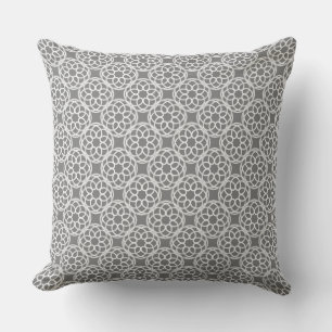 Coussin Motif gris blanc géométrique