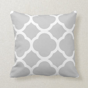 Coussin Motif gris-clair et blanc chic de Quarterfoil