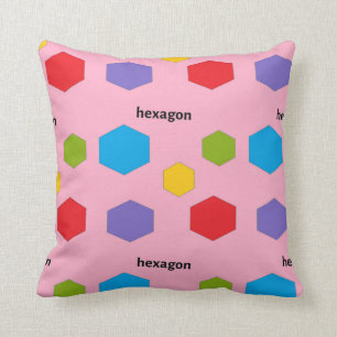 Coussin Motif Hexagon rose