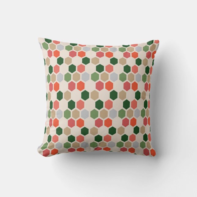 Coussin Motif Hexagonal de vacances (Recto)