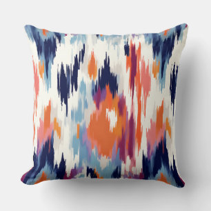 Coussin Motif Ikat Brushstroke moderne