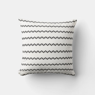 Coussin Motif/impression croisé noir et blanc