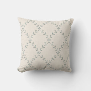 Coussin Motif imprimé en bloc de treillis floral sauge att