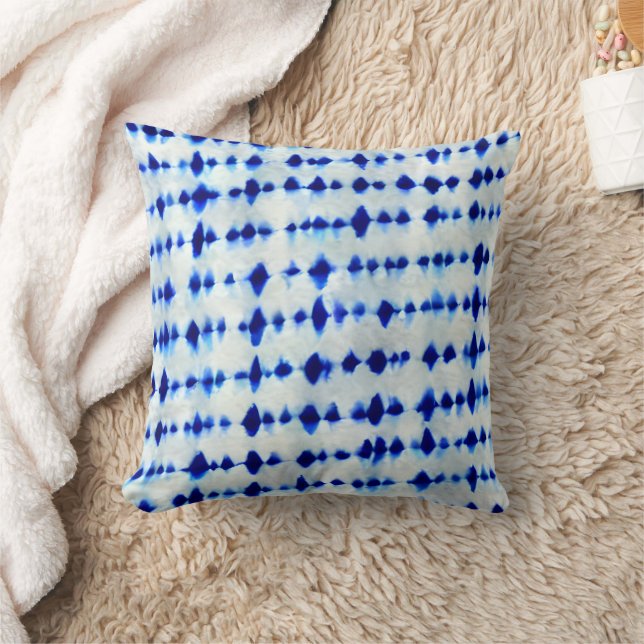 Coussin Motif Indigo Blue Shibori (Couverture)