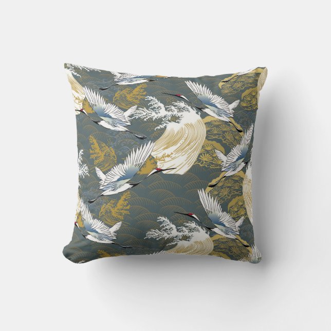 Coussin Motif japonais. Arrière - plan à motif traditionne (Recto)