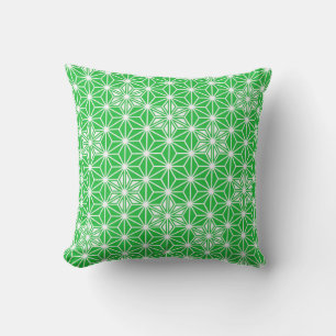 Coussin Motif japonais Asanoha - vert jade