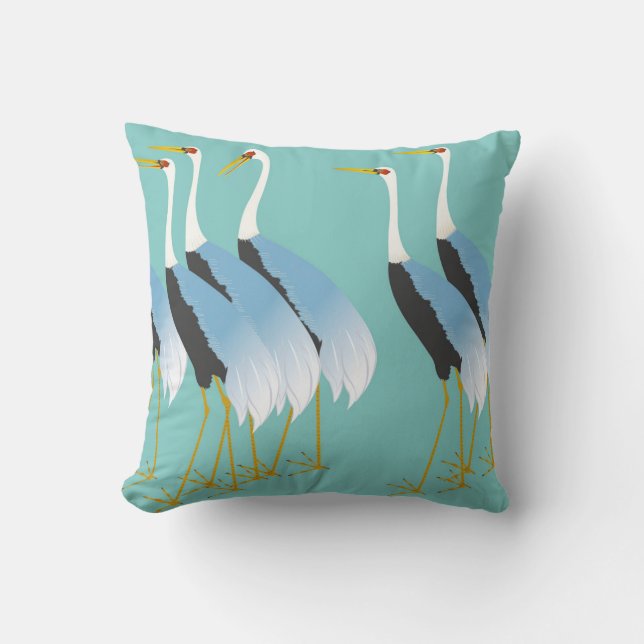 Coussin Motif japonais de grue (Recto)