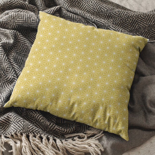 Coussin Motif japonais géométrique moderne Gold (Créateur téléchargé)