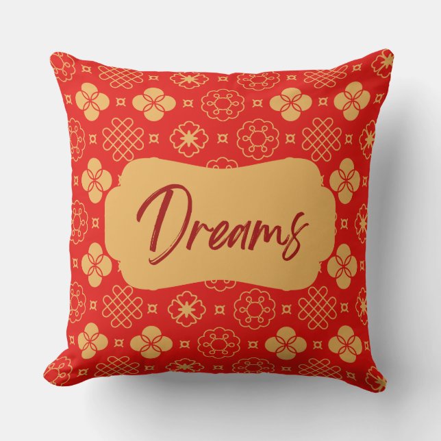 Coussin Motif jaune rouge (Recto)