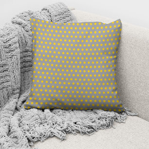 Coussin Motif jolis pois gris jaune