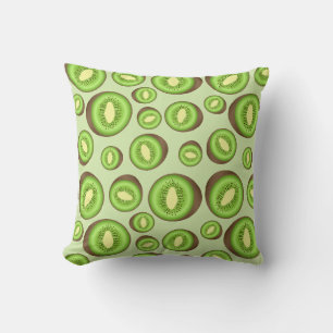 Coussin Motif Kiwifruit Vert Et Brown