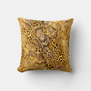 Coussin Motif léopard et serpent