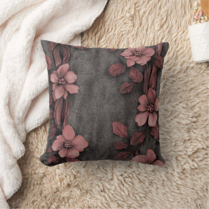Coussin Motif lin floral rose rustique (8)
