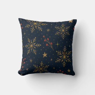 Coussin Motif Lueur d'Hiver Dorée | Fêtes