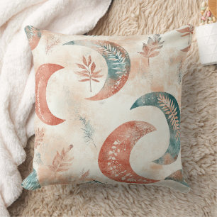 Coussin Motif lunaire floral céleste Boho (2)