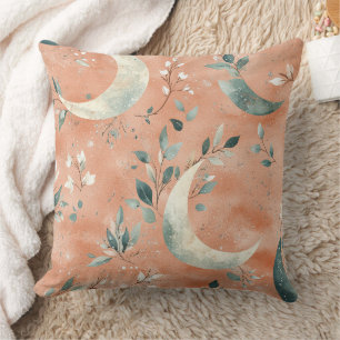 Coussin Motif lunaire floral céleste Boho (5)