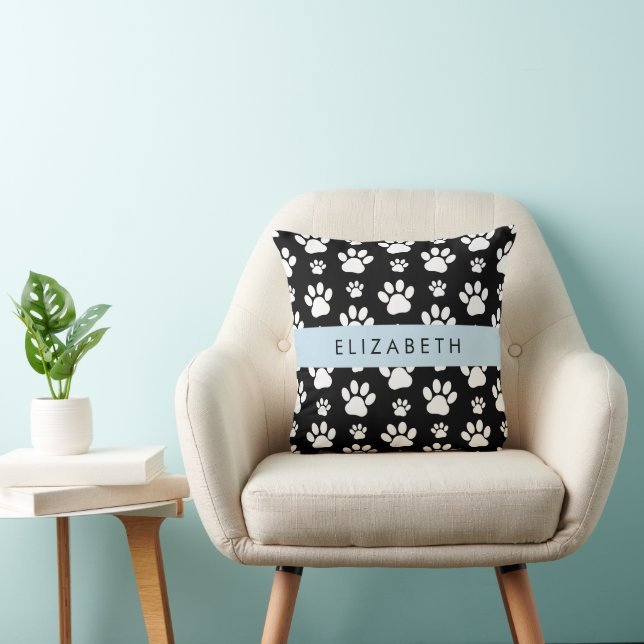 Coussin Motif mâle, Patrouilles de chien, Noir et Blanc, V (Chaise)