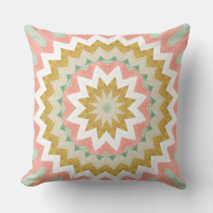 Coussin Motif Mandala Bohème Géométrique en Éclats