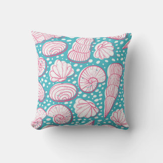 Coussin Motif marin sans joint avec différents coquillages