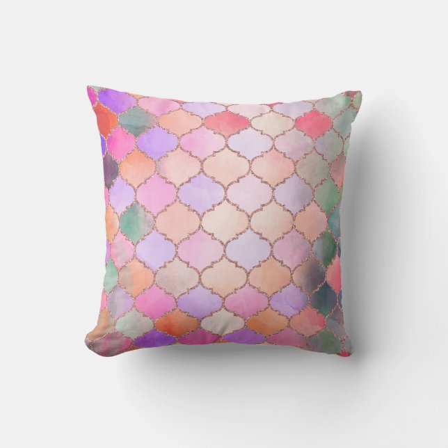 Coussin Motif marocain en carreaux (Recto)