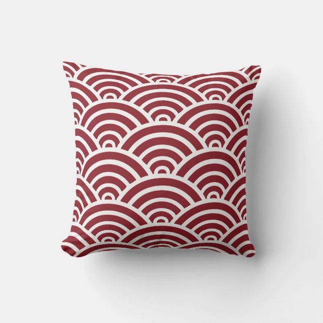 Coussin Motif Maroon Scallop (Recto)