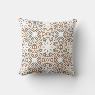 Coussin Motif marron blanc Boho