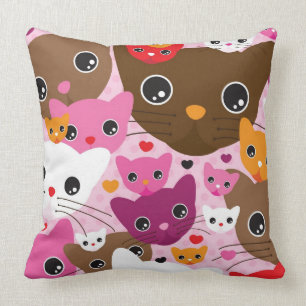 Coussin motif mignon d'arrière - plan de chat de chaton