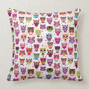 Coussin Motif mignon d'arrière - plan de hibou pour des
