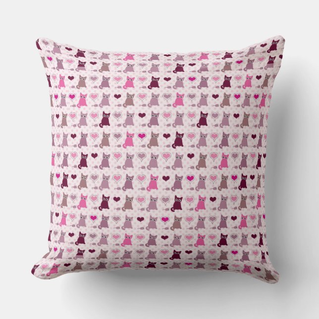 Coussin Motif mignon de filles de chaton (Recto)