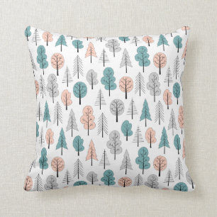 Coussin Motif mignon de forêt de griffonnage