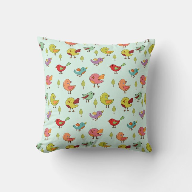 Coussin Motif mignon d'oiseaux Whimsical à main (Recto)