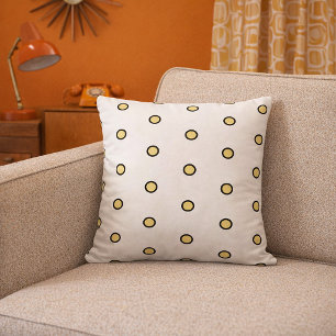 Coussin Motif minimaliste à points de cercle jaune moderne